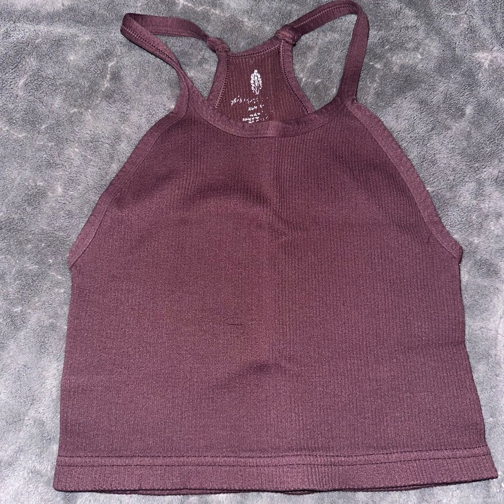 Free People Happiness Runs Tank in Plum Size XS/S - Picture 2 of 6